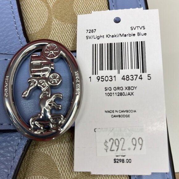 Coach Georgie Crossbody In Signature Canvas Light Khaki / Marble Blue - Picture 12 of 16